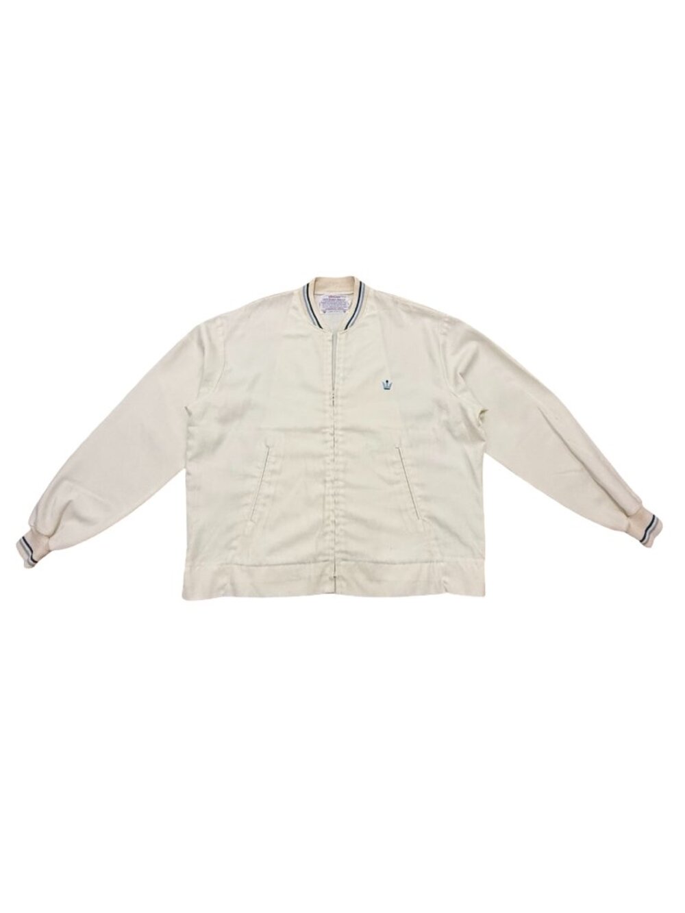 Vintage Wilson Jack Kramer Tennis Jacket Made in USA White Full Zip XL